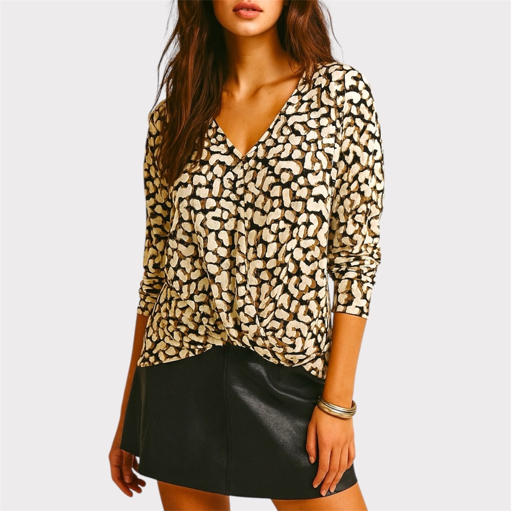 Chaus Abstract Animal Print Blouse